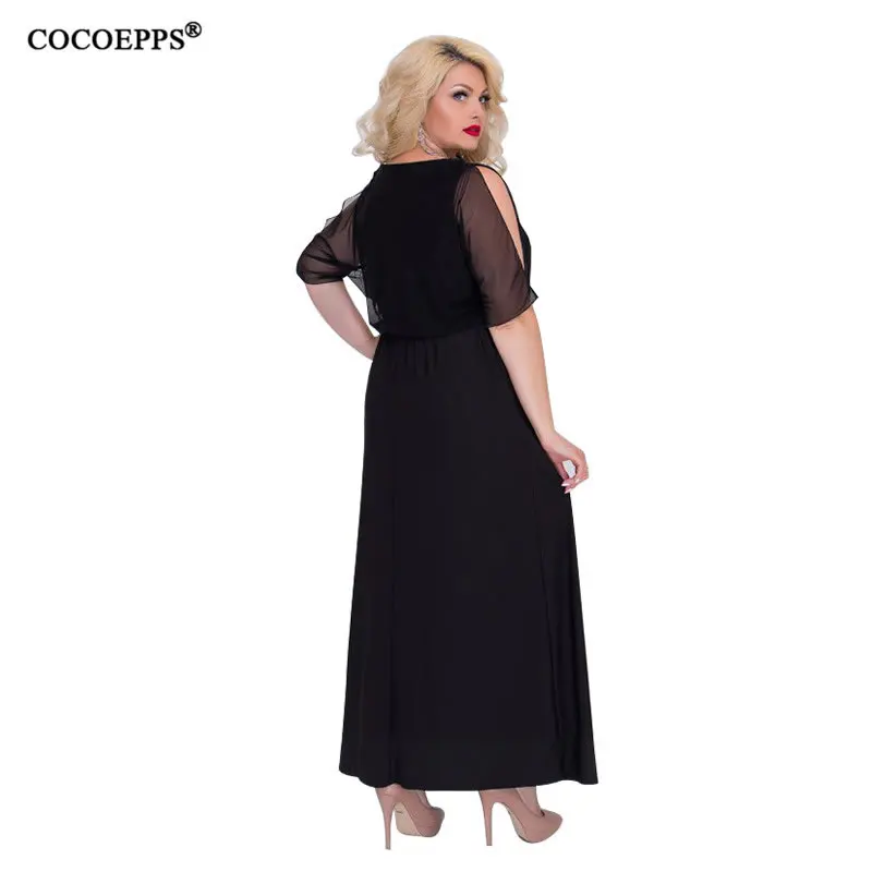 

5xl 6xl 2020 new summer women long dress big size split casual lady's dress elegant evening party dress Maxi female vestidos