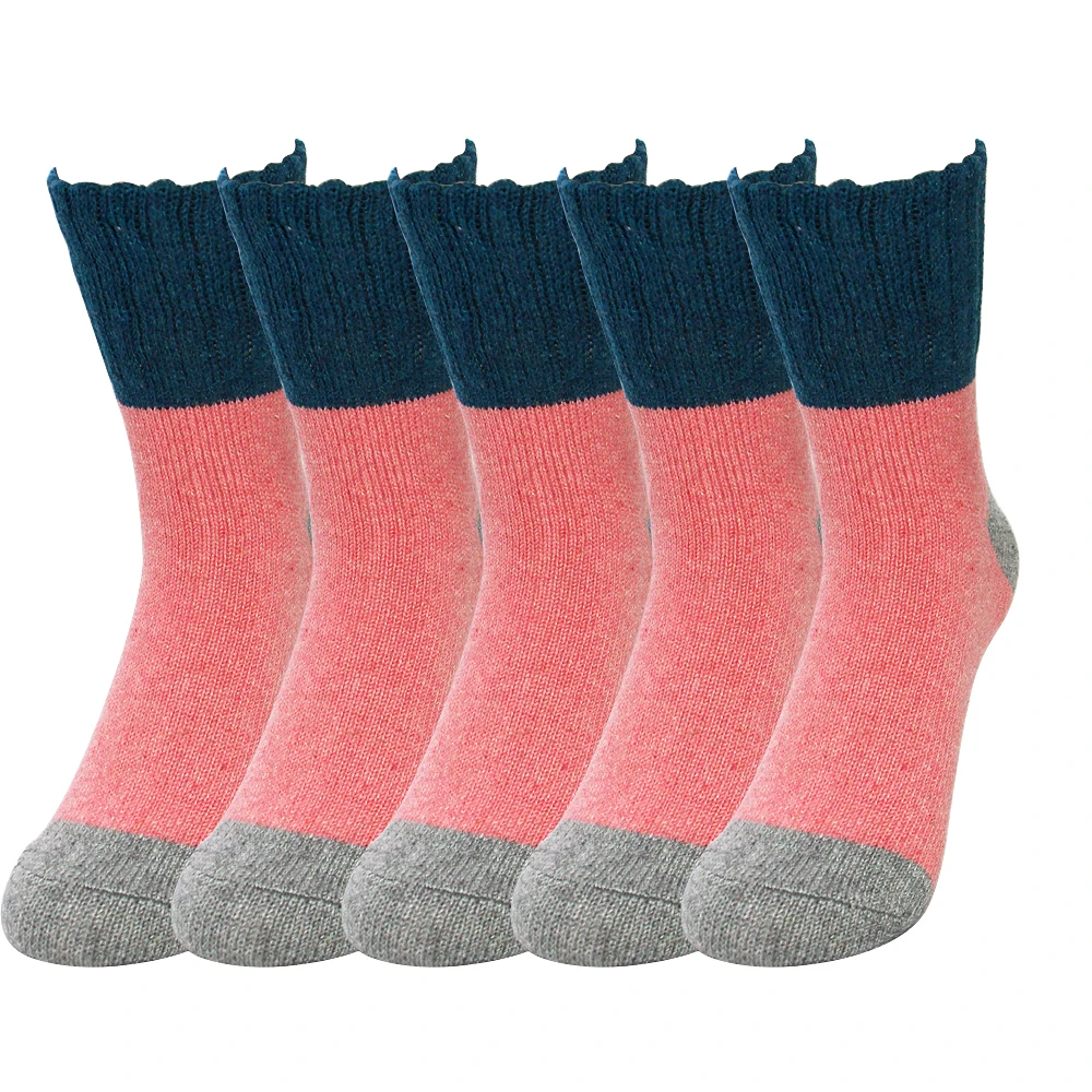 MEI LEI YA 10 pieces = 5 pairs Rabbit Wool Socks Autumn And Winter Ladies Wool Socks Thick Section Warm Socks Fawn pattern
