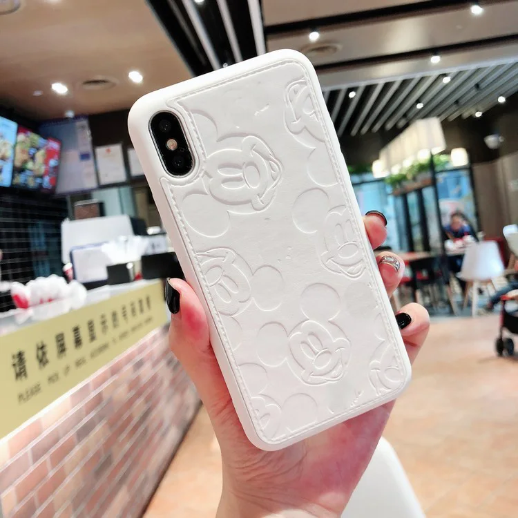 White Роскошный чехол для телефона из искусственной кожи с Минни Маус для iPhone 6S 7 8 Plus 7plus 8plus Мягкий силиконовый чехол для iPhone 11 Pro MAX X XR 11Pro Coque - Цвет: White
