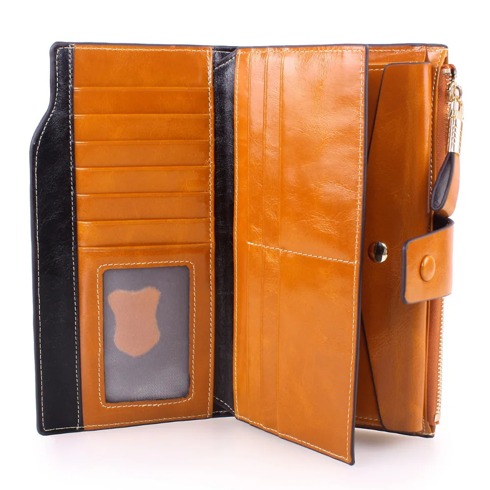 Женский кошелек из натуральной кожи с отделением для карт|wallet and purse|women long walletlong