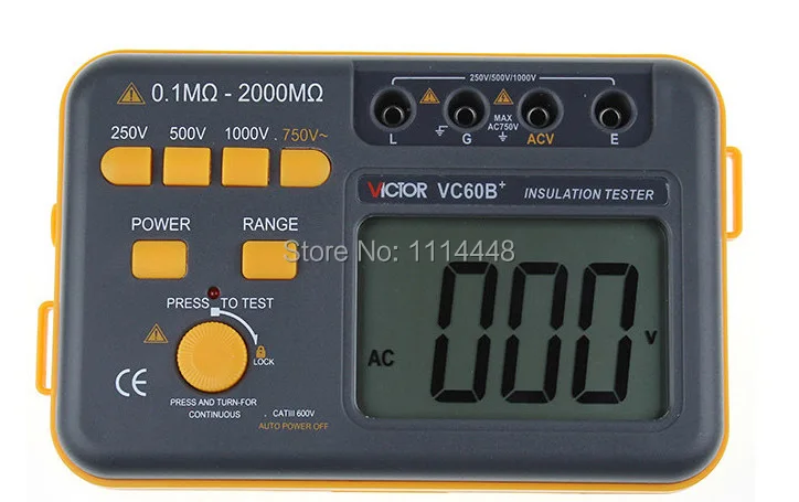 

Цифровой мегометр VC60B + 250 в 500 в 1000 в