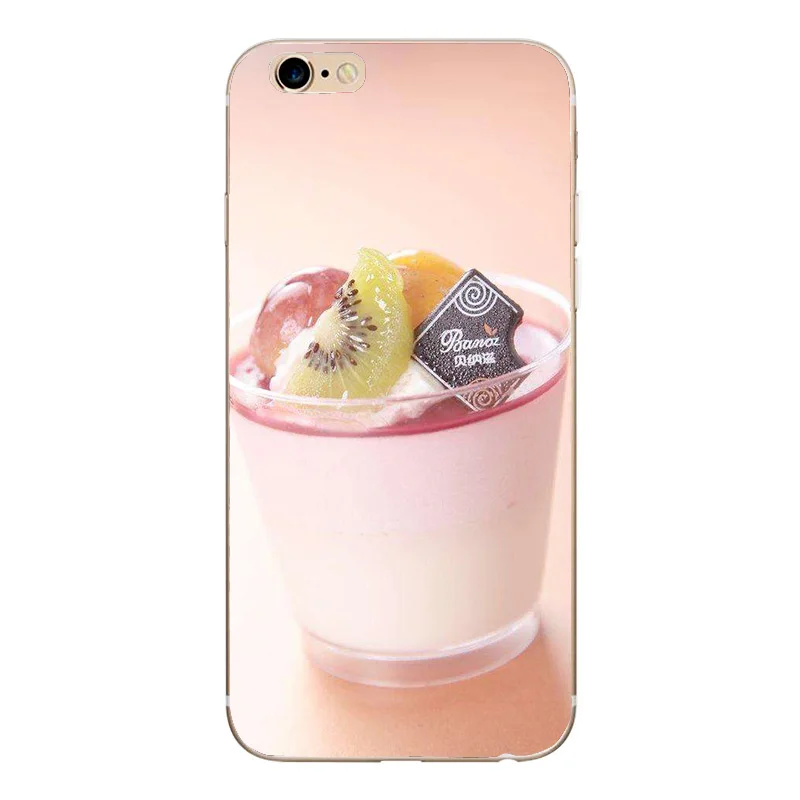 Крышка шоколадное мороженое мультфильм Забавный чехол для iPhone 5S SE X Мягкий