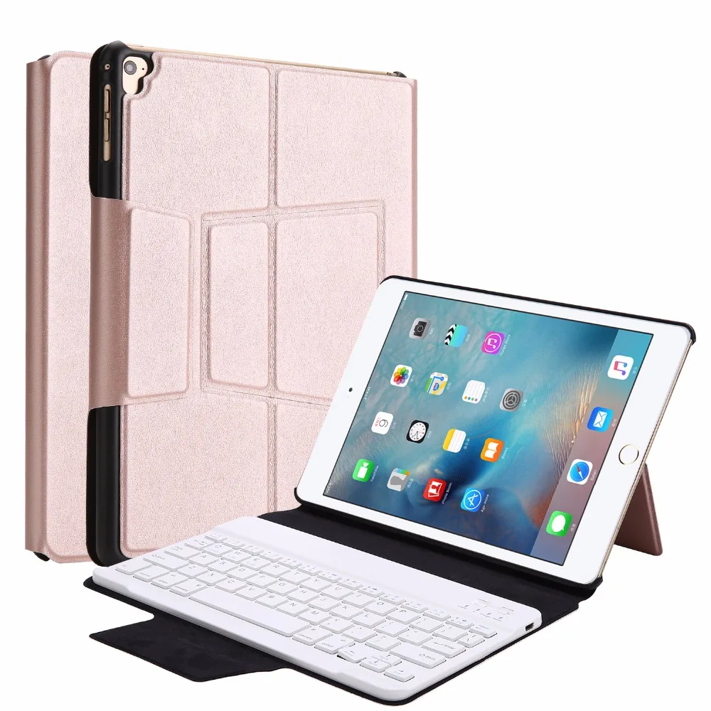 Kemile Беспроводная Bluetooth клавиатура из алюминиевого сплава для iPad air 2 умный чехол