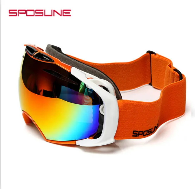 Красный Sposune SNOW-4300 детские лыжные очки для лыжников детские очки Сноубординг очки для катания на коньках UV400 противотуманные очки Лыжная маска - Цвет: Красный