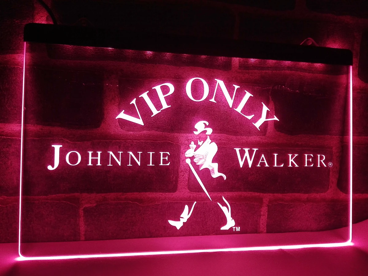 LA438 VIP Только Johnnie Walker виски светодиодный неоновый светильник знак для домашнего