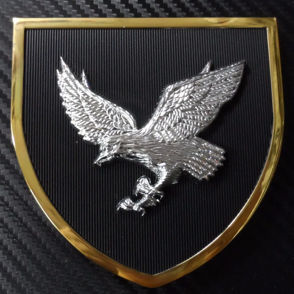 Автомобильный значок Летающий орел животное серебро w/Черное Основание передняя