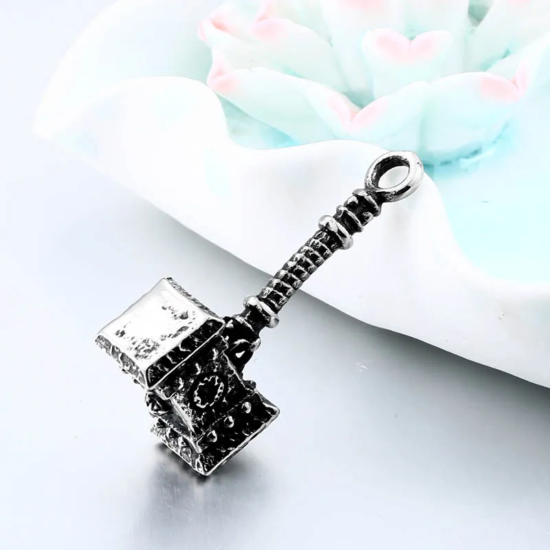 Нержавеющая сталь Тор ожерелье молоток Мстители Темный мир ожерелье Mjolnir кулон ожерелье мужчины Викинг Байкер ювелирные изделия bp8-366