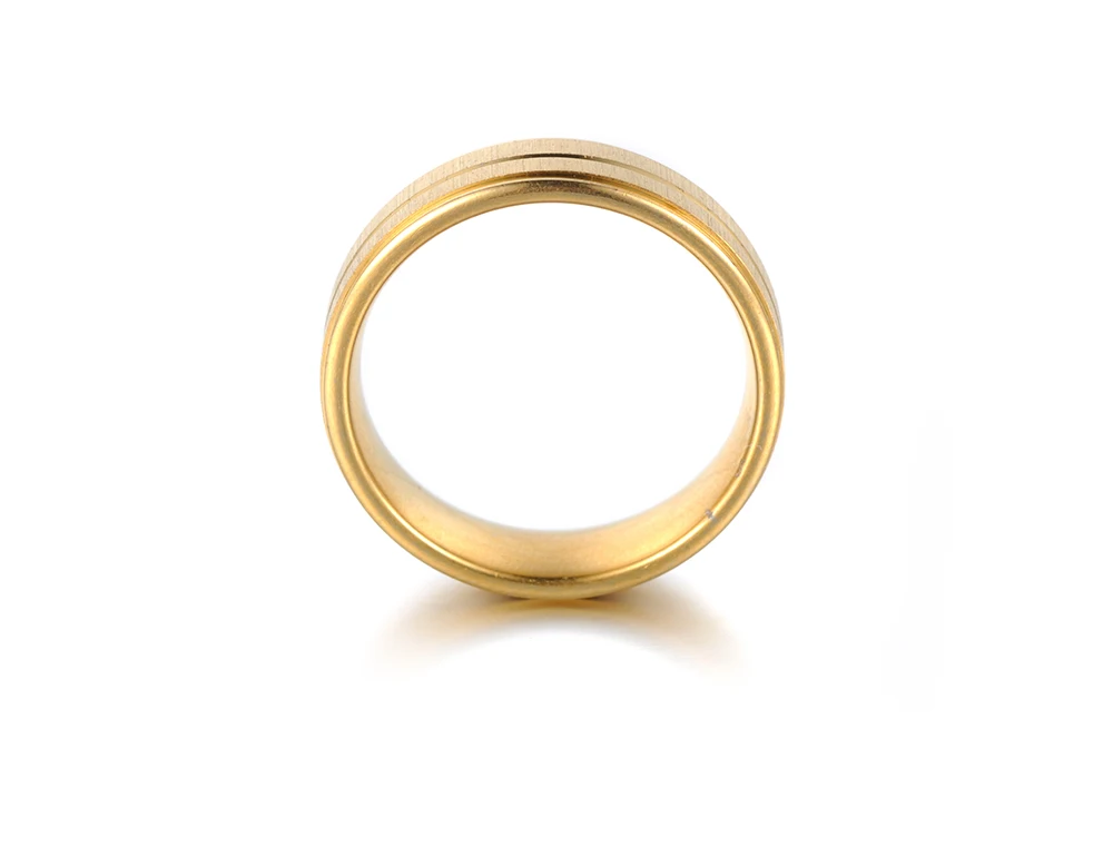 Женское креативное кольцо ZR18119 из матовой нержавеющей стали золотого