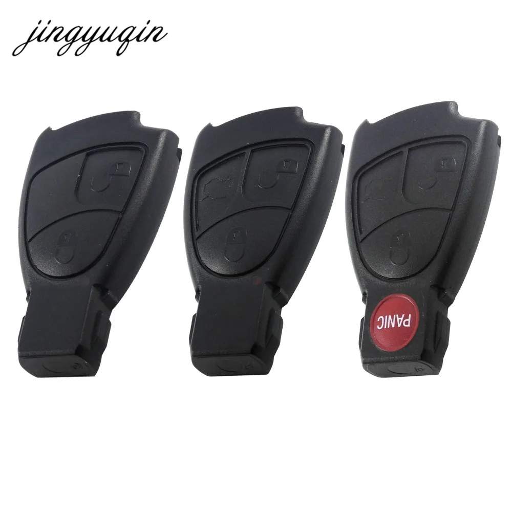 jingyuqin 10pcs/lot 2/3/4 BTN Remote Smart Car Key Shell Fob Case For Mercedes For Benz B C E S R CL GL SL ML CLK SLK Black