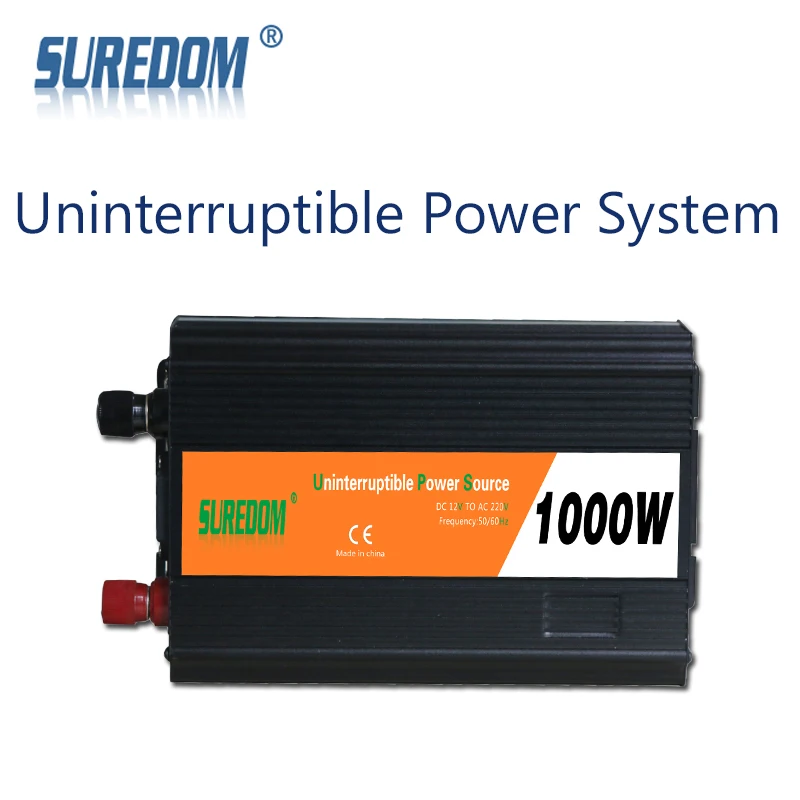 SUREDOM UPS 1000 Вт Инвертор 12 В постоянного тока до 100 переменного с 2 розетками для дома