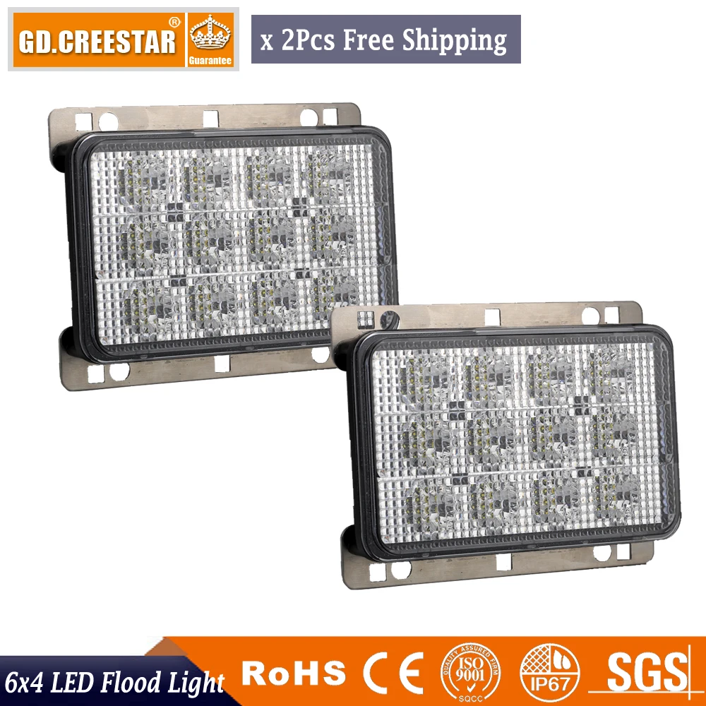 GDCREESTAR 60 Вт светодиодный рабочий светильник 6x4 фары для трактора s 12V 24V IP68 подходит