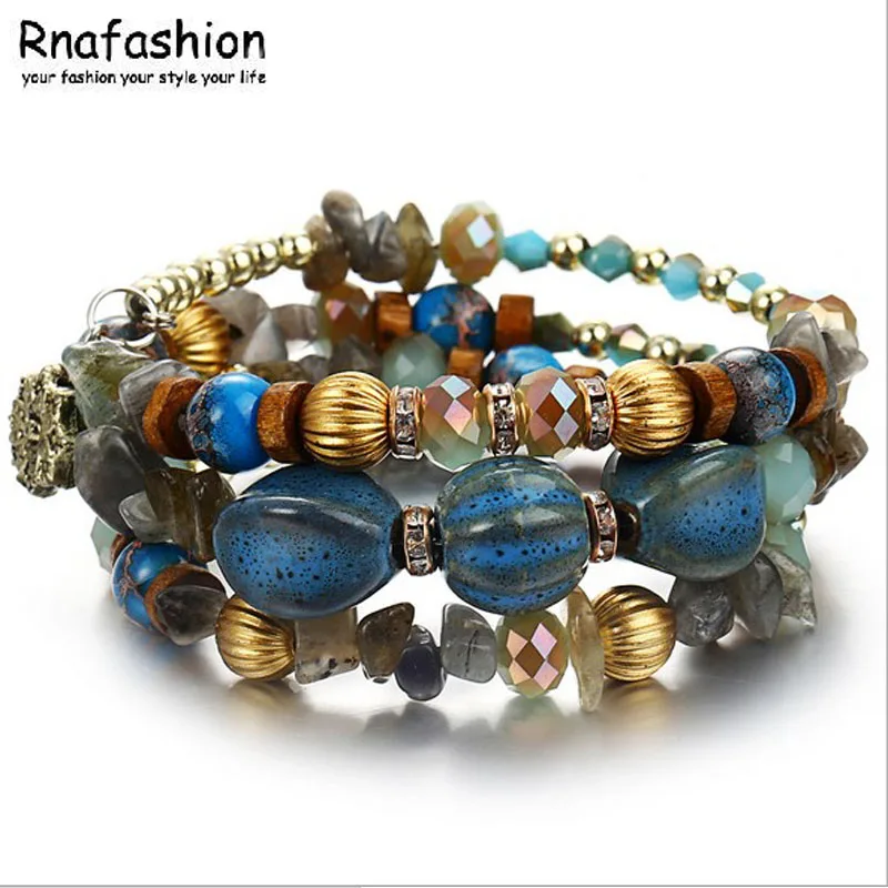 RNAFASHION Брендовые женские многослойные в стиле бохо бусы для женщин Этнические