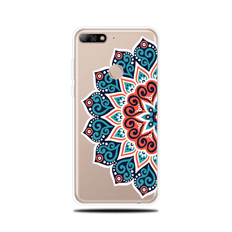Мандала с рисунком силиконовый чехол для телефона huawei Y5 Y6 ii Prime 2017 2018 крышка Y7