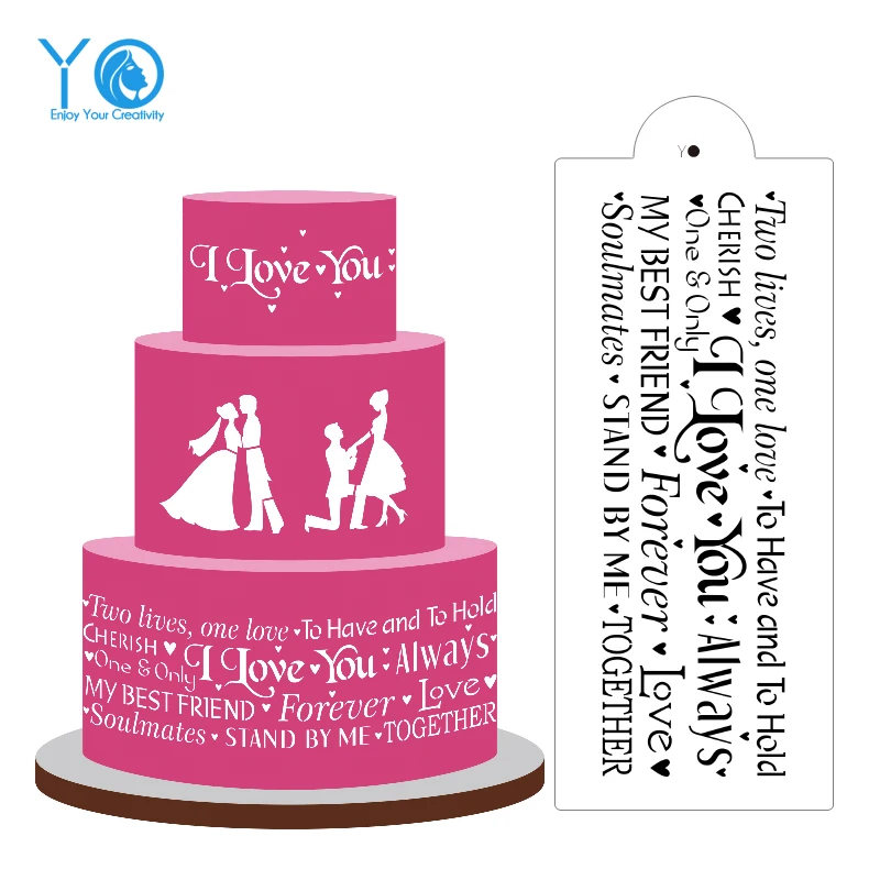 Трафарет для украшения торта свадебные Инструменты выпечки 14 х6 дюймов форма