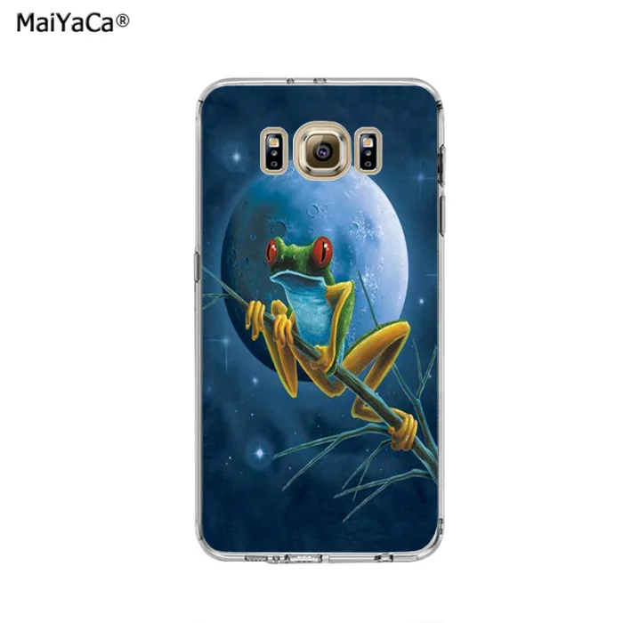 Gecko лягушки на листе Мягкий силиконовый прозрачный чехол для телефона samsung s6 edge plus