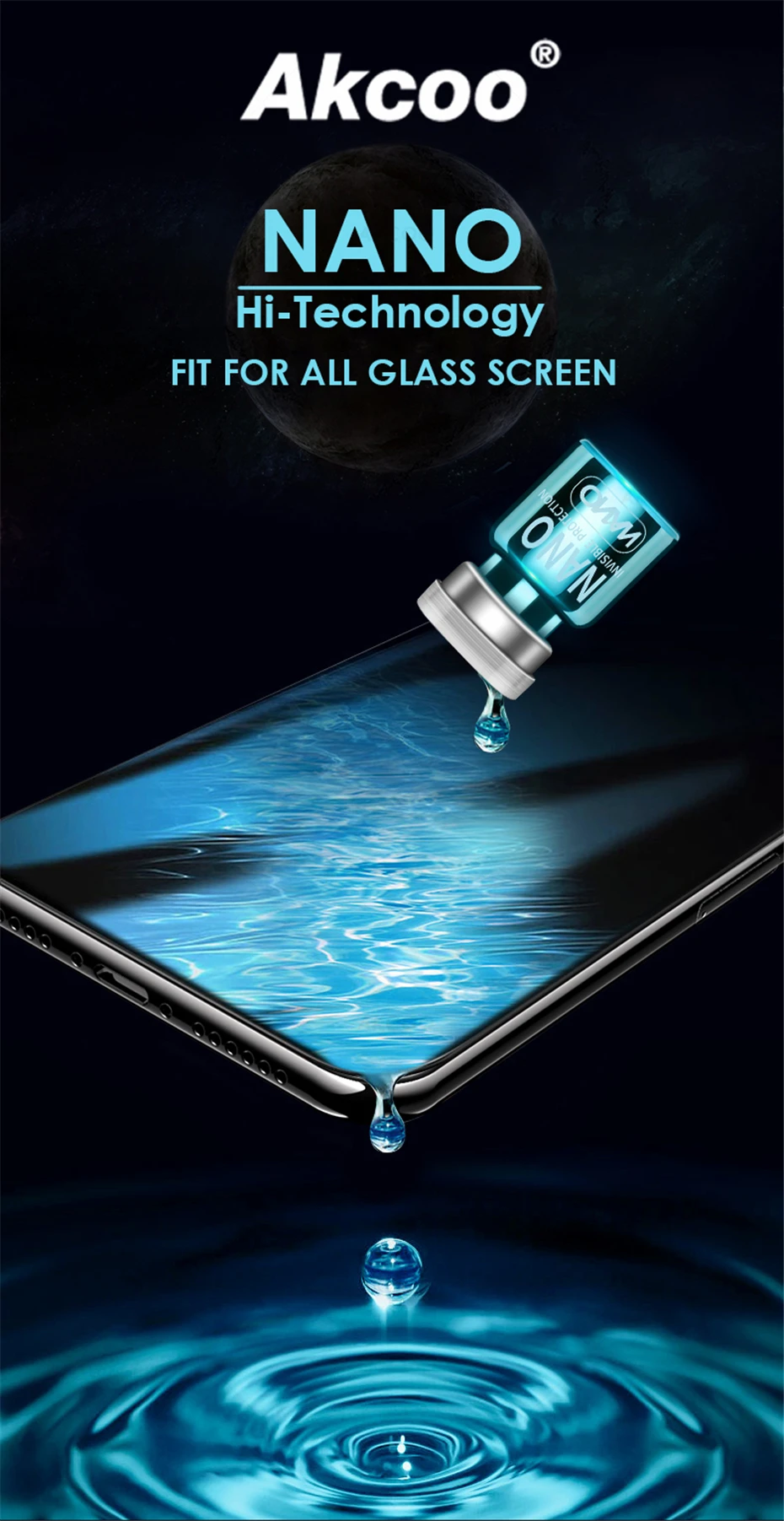 Akcoo S10 Plus Защитная нано-Жидкая Hi tech невидимая пленка для iPhone 6 7 8 xs max xr Защитная пленка для samsung S 7 8 9 Note