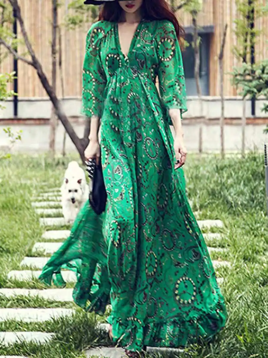 Бесплатная доставка высококачественное Элегантное Длинное пляжное шифоновое