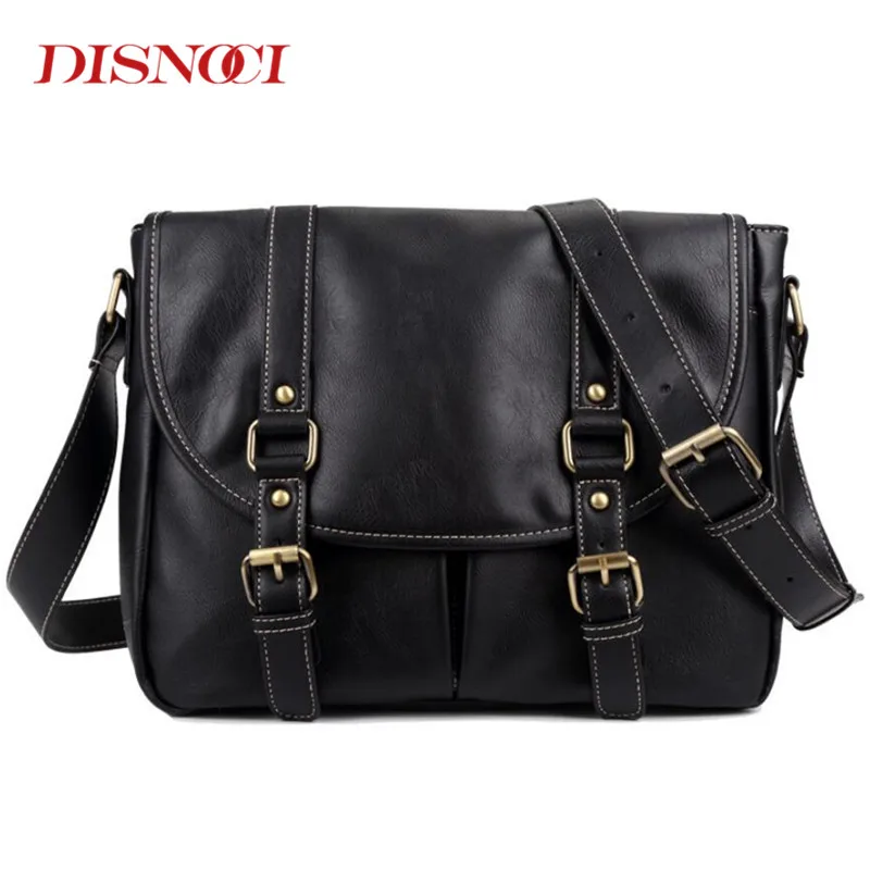 New Messenger Bag Men Retro PU Leather Men's shoulder bags male Casual Zipper Crossbody Bags clutch for men travel |