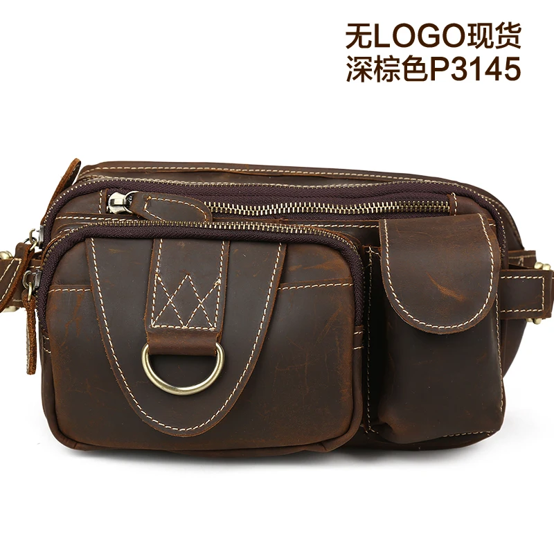 Мужская поясная сумка из коровьей кожи новинка 2017 Европейская мода мужские