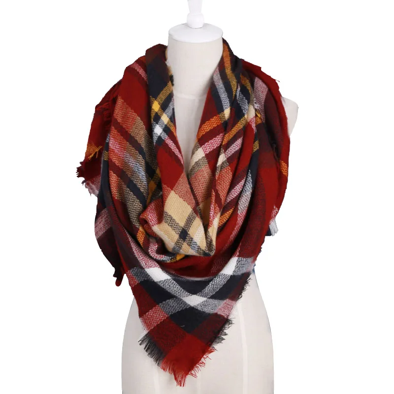 Winter Scarf 2016 Brand triangle Tartan Cashmere Women Wool Plaid Blanket Pashmina Wrap Shawls and Scarves Hijab |