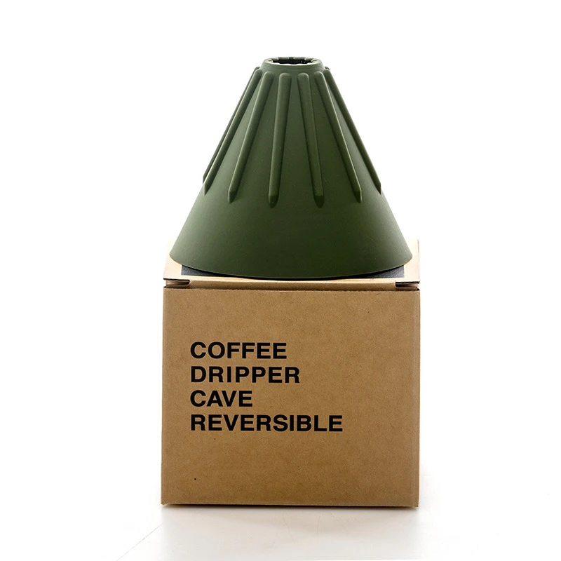 Green Эспрессо V60 кофе капельный фильтр чашка бариста кремнезема реверсивный складной портативный на открытом воздухе двухсторонний кофе капельница фильтр чашка - Цвет: Green
