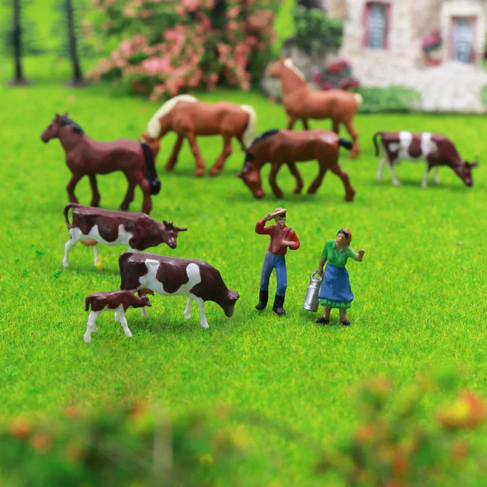 

Evemodel AN8706 36PCS 1:87 Well Painted Farm Animals Cows Horses Figures HO Scale NEW Scenery Landscape Layout