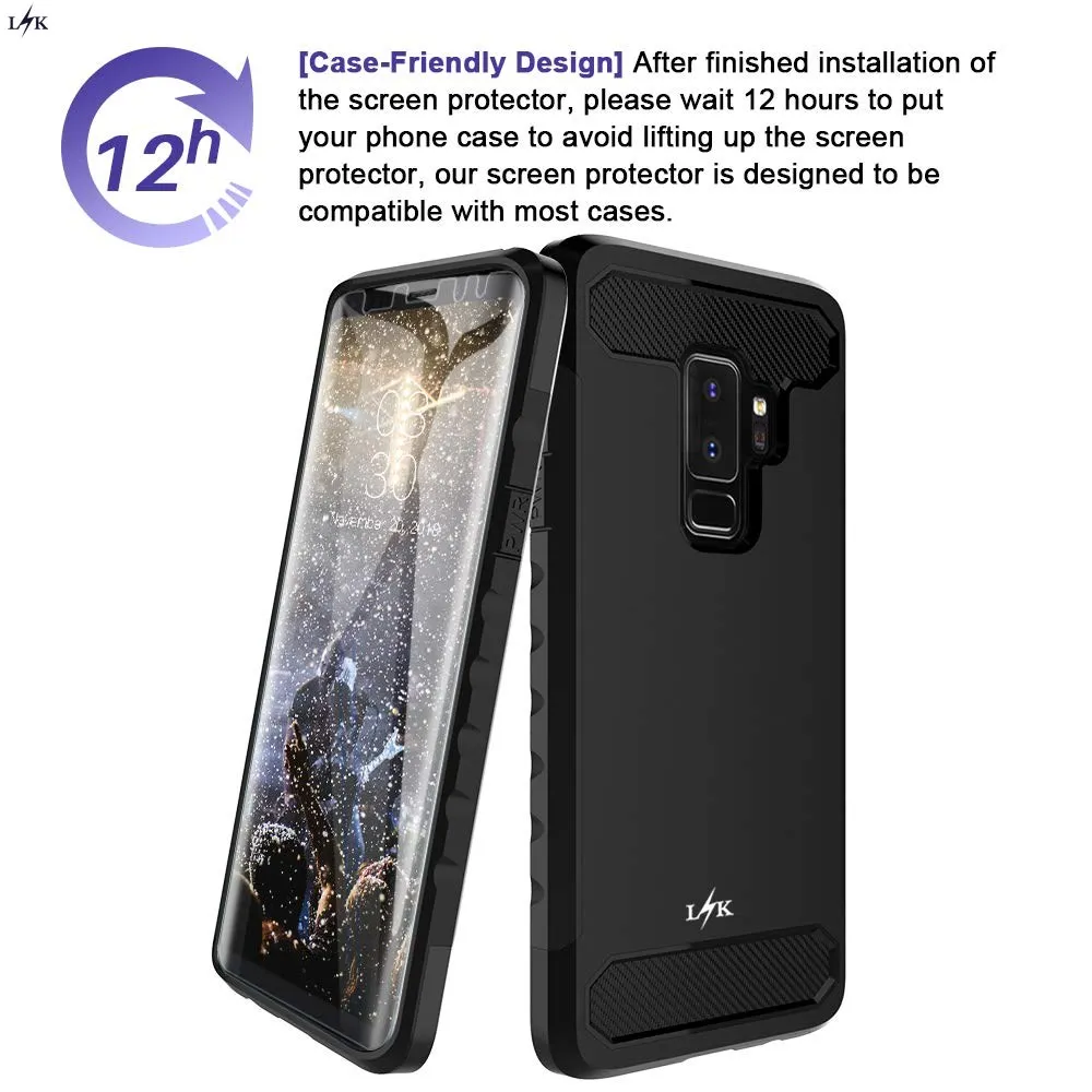Для LK [3 упак.] Экран протектор forSamsung Galaxy S9 плюс полный охват жидкая кожа [Корпус
