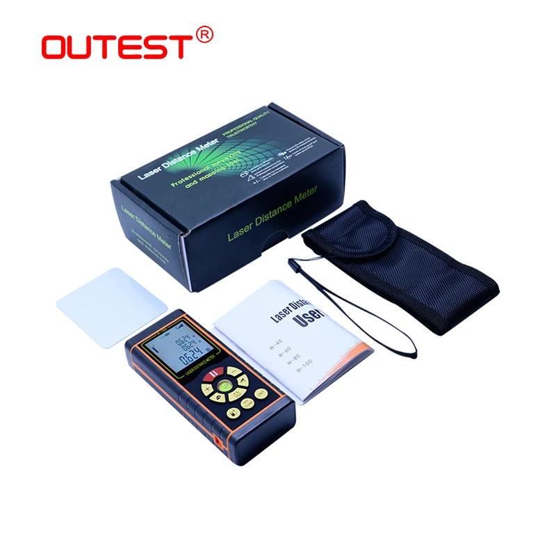 Outest цифровой измеритель расстояния лазер 40 м/60 м/80 м/100 м дальномерный рулетка