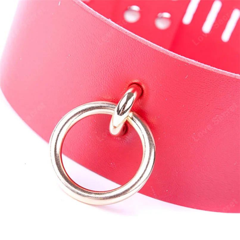 Red PU Leather Slave Collar Sex Toy for Women Neck Bondage Restraint Fetish Products Erotic Games Ring Couple | Красота и здоровье