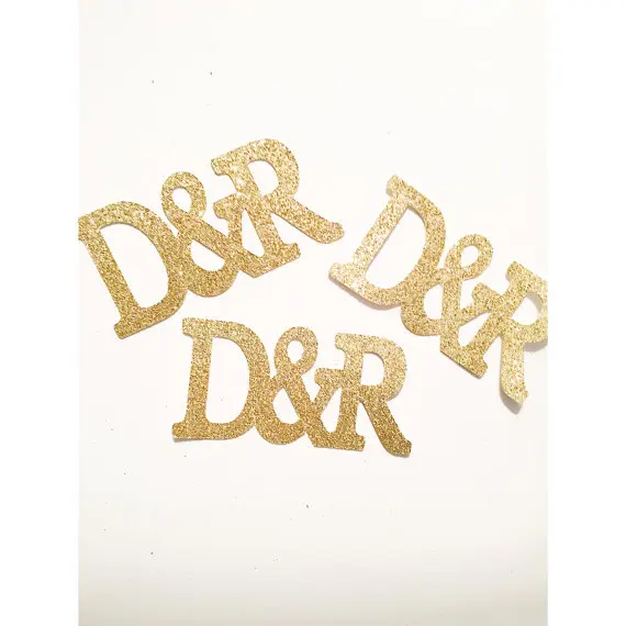 

glitter custom Mr & Mrs Initial Letter Confetti for Baby Shower Table Decoration confettis wedding scatters party decorations