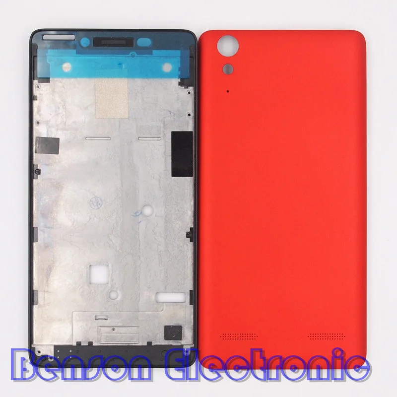 Baansam держатель ЖКД на переднюю раму Батарея задняя крышка для lenovo K3 K30 A6000 Корпус чехол с Мощность кнопки регулировки громкости - Цвет: Красный