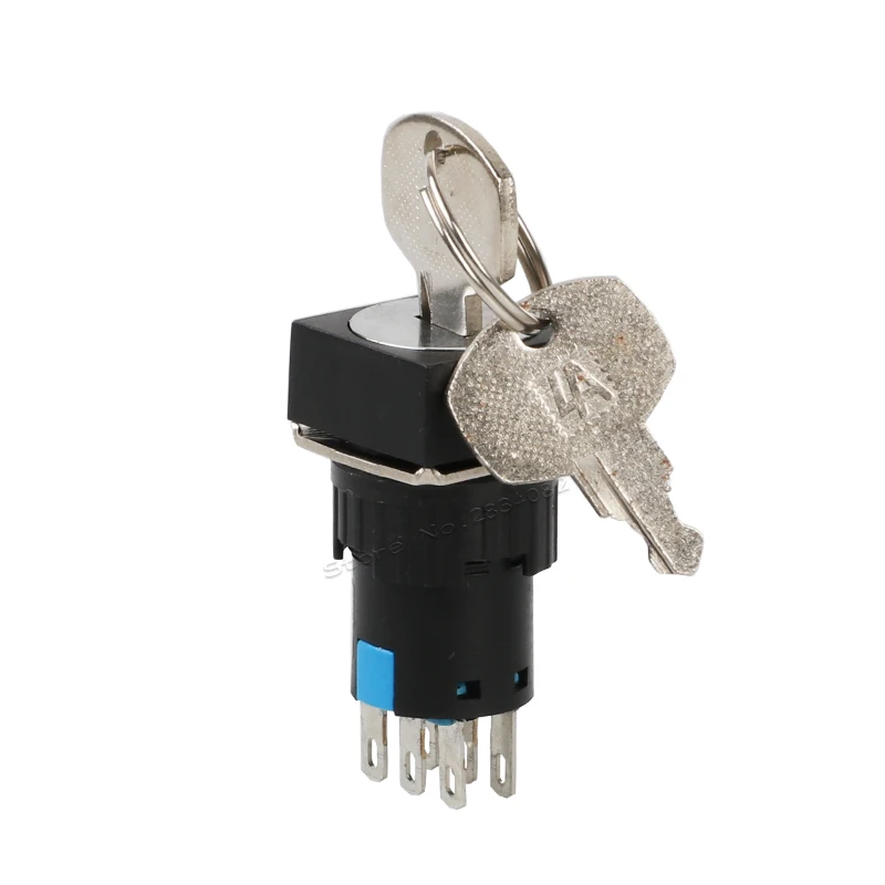 16 мм ключ замок поддерживается поворотный квадратный кнопочный переключатель 3