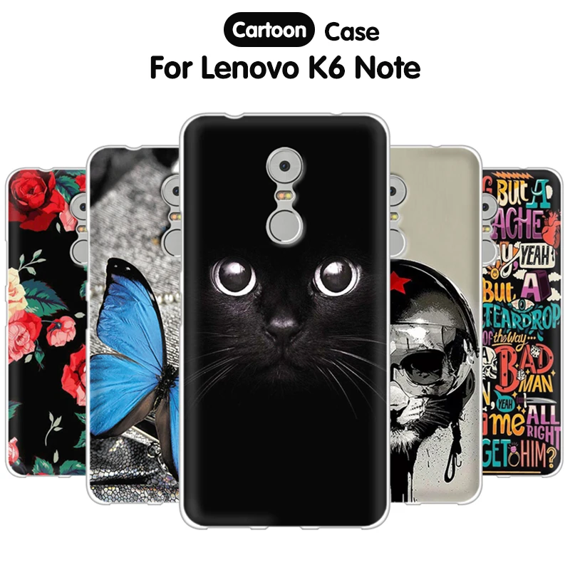 Силиконовый чехол EiiMoo для телефона Lenovo K6 Note K53a48 с мультяшным принтом прозрачный