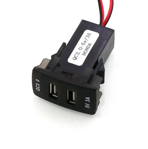 DC12V dual USB QC3.0 зарядное устройство Автомобильное гнездо адаптер Быстрая зарядка 5 в 3A/9 в 2A/12 В 1.5A для Nissan, Toyota, Honda, Mitsubishi