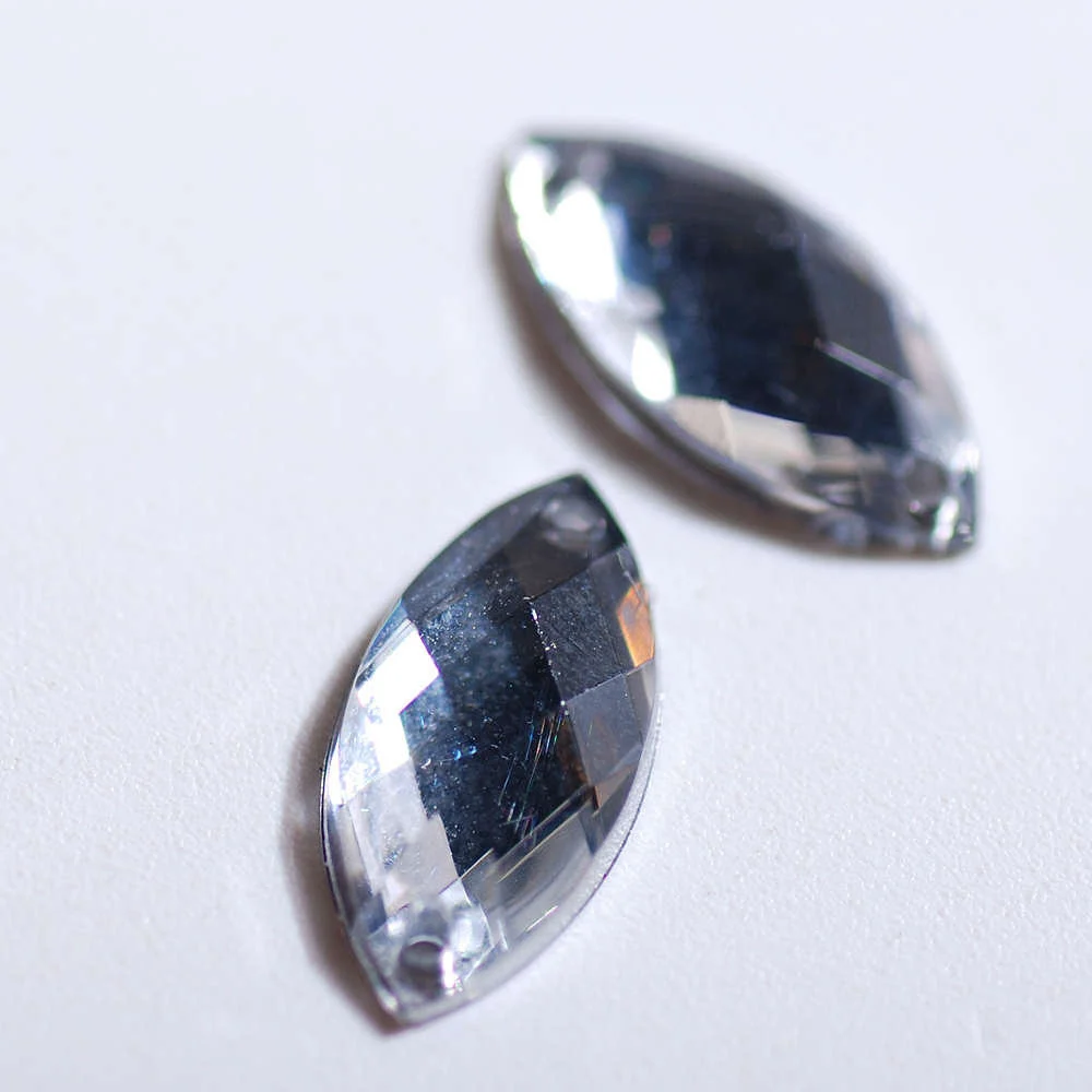 crystal Hisenlee 7x15 мм 50 шт. пришить кристаллы Камни Швейные Кристалл лошадь; глаза; Акрил Стразы бусины для DIY одежды ремесла - Цвет: crystal