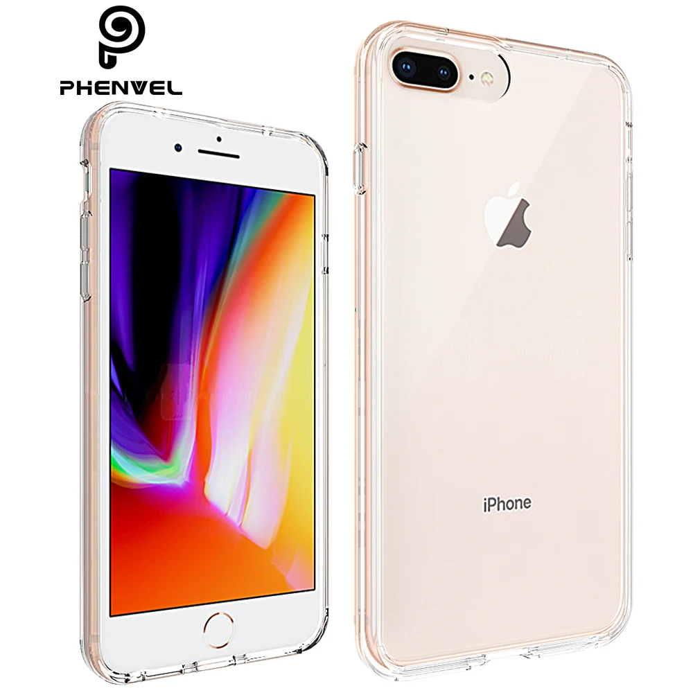 Чехол Phenvel crystal bumper для iphone 7 plus iphone7 TPU+ PC прозрачный защитный чехол для iphone 8 plus iphone 8