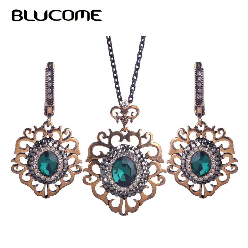 Женский винтажный комплект украшений Blucome Красный Комплект из смолы в турецком