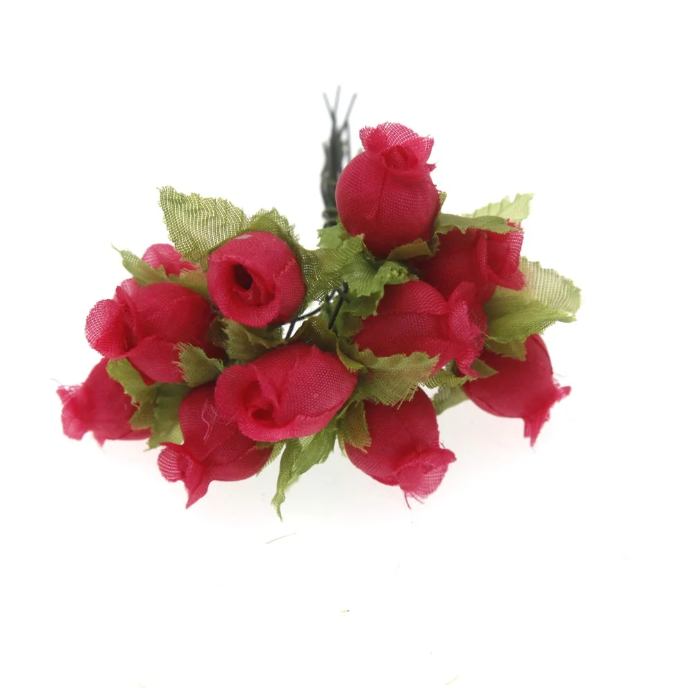 12 шт. искусственный букет ручной работы из шелковой розы свадебное украшение