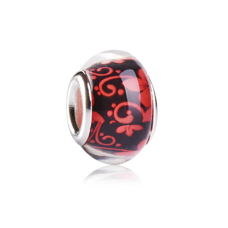 10 шт Цвет цветок прозрачная бусина бусины из акриловой смолы Spacer fit для Pandora