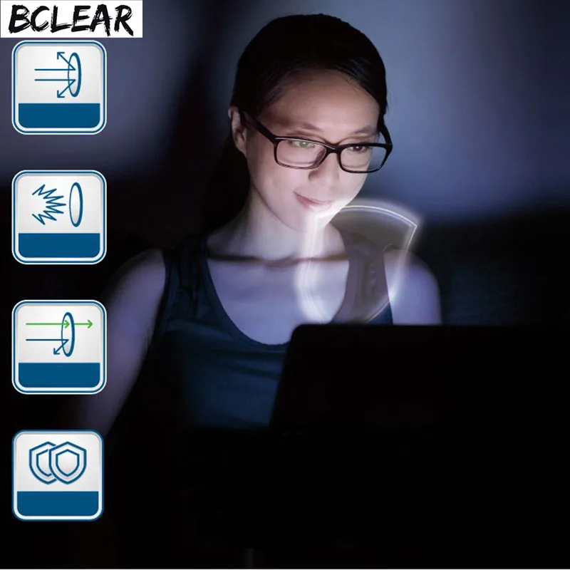bclear 1 61 refractive index anti blue ray lenses single vision lens myopia blue light eyes protection computer phone glasses free global shipping