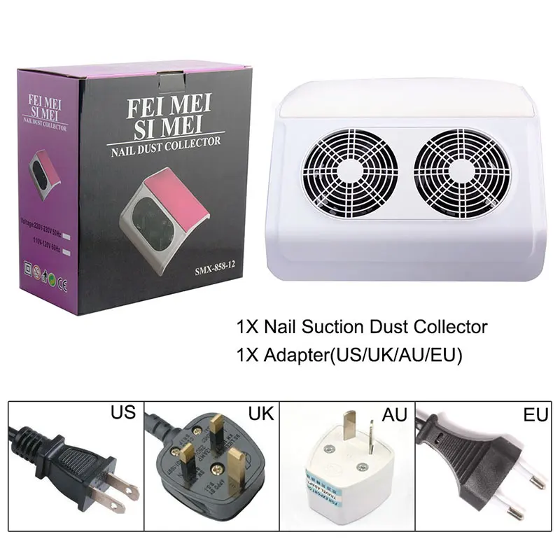 

kesinail Strong 50W Power Electric Nail Drilling Machine with 2 Fan Nail Dust Collector Drilling Cacuum Collector Combination