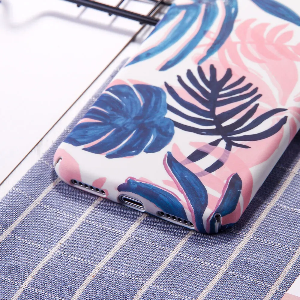 Boucho для iphone 6 6s 7 8 plus Чехлы Coque модные художественные растения лист печати чехол X