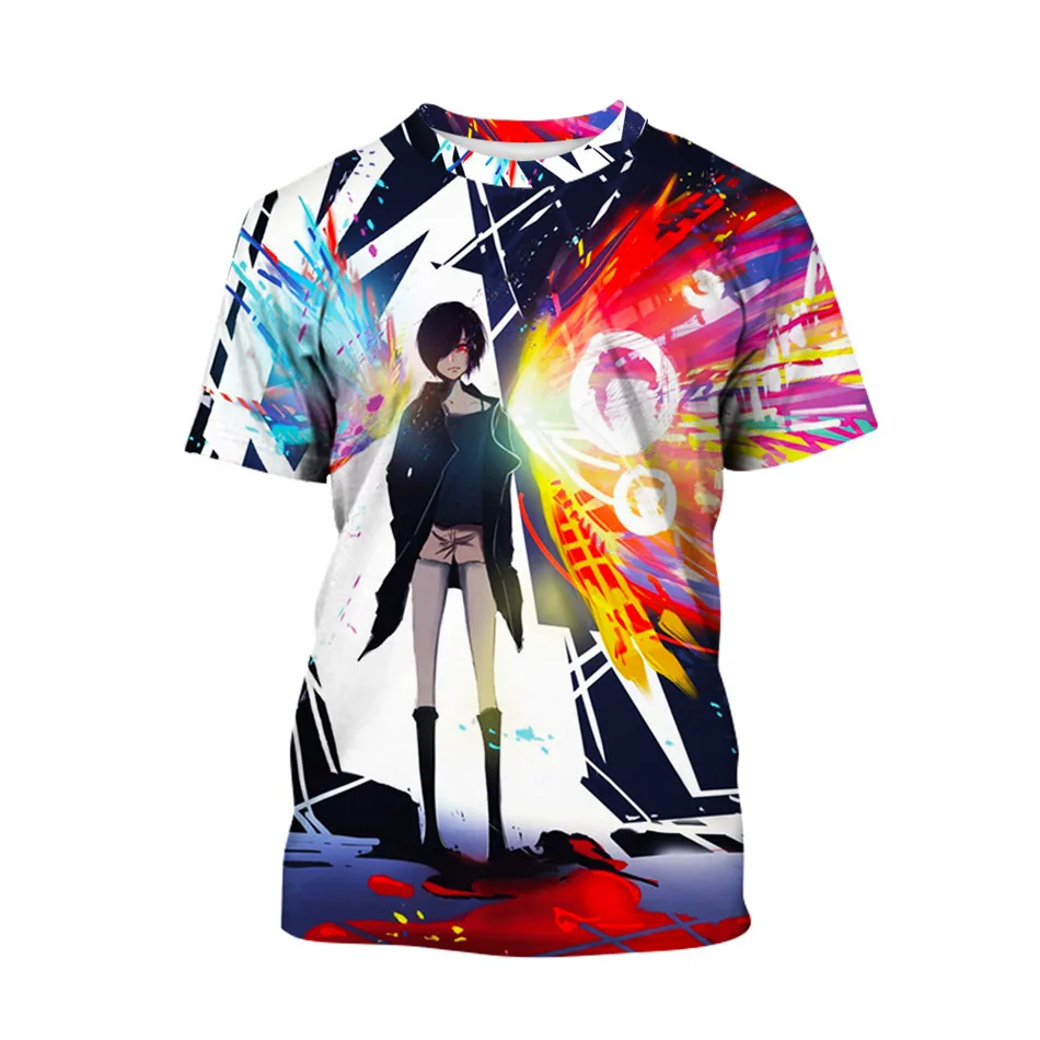 7T-14T Kids Fashion Anime 3d T-shirt Children Naruto Sasuke Tokyo Ghoul Cool Brand T shirt Big Boy Girl Pullover Tshirts Tops