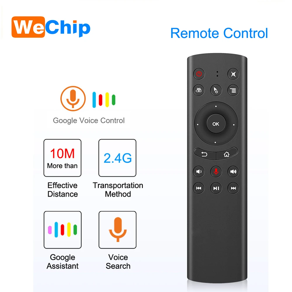 Wechip Voice Remote Control 2.4G RF Wireless Mini Gyroscope Controller Air Mouse with Microphone IR Learning for TV Box PC | Электроника