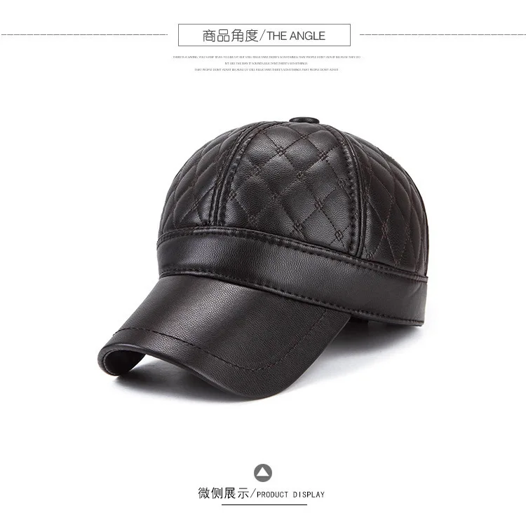 Теплая зимняя обувь из кожи и меха Бейсбол Кепки уха Защитите Snapback шляпа для Для женщин высокое качество зимняя шапка для Для мужчин Solid Россию hat