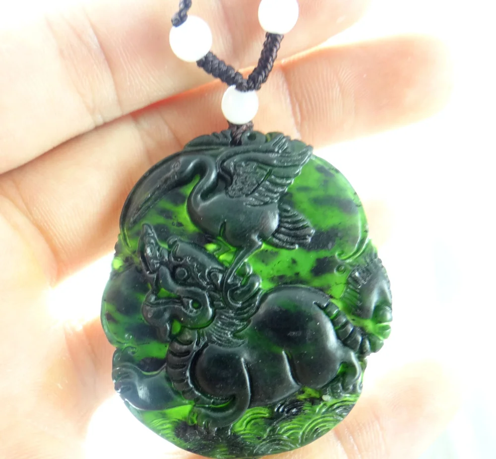 49*43 мм Оптовая Продажа натуральный китайский черный зеленый камень ручной работы