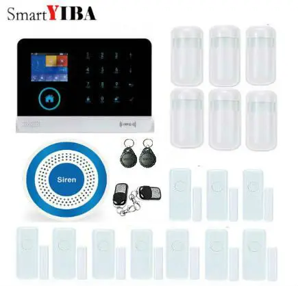 SmartYIBA Wi-Fi GSM Сигнализация приложение контроль домашней безопасности Система наблюдения сетевая ip-камера беспроводной датчик тревоги Alarmes комплект