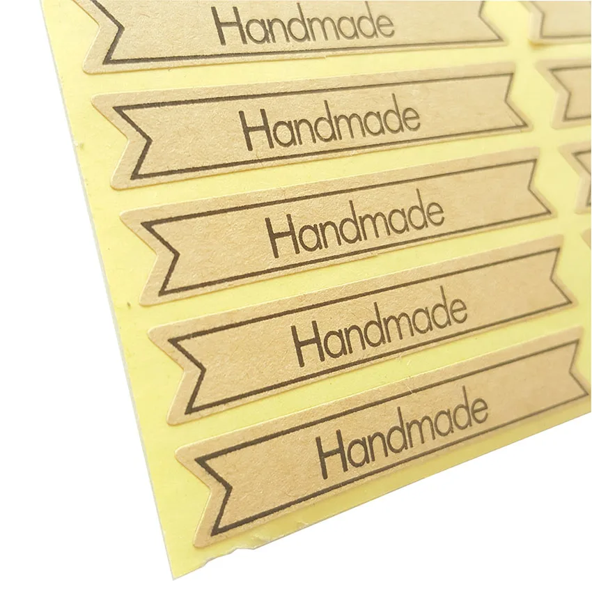 100 шт./лот наклейка полоса Ручная работа крафт Подарочные наклейки для