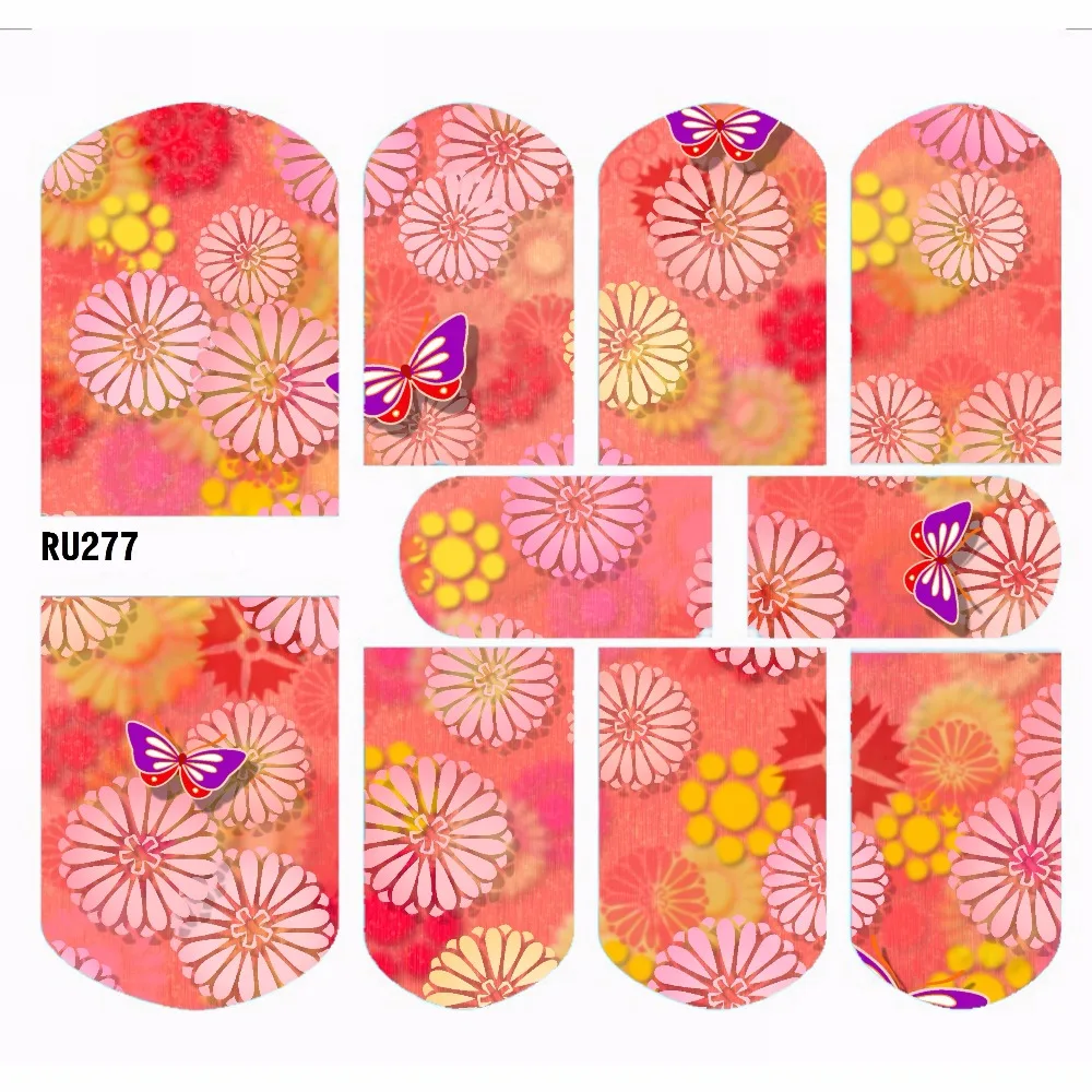 

Nail Sticker WATER DECAL SLIDER FLORAL AZALEA ORCHIS NARCISSUS CHRYSANTHEMUM PATTERN RU277-282