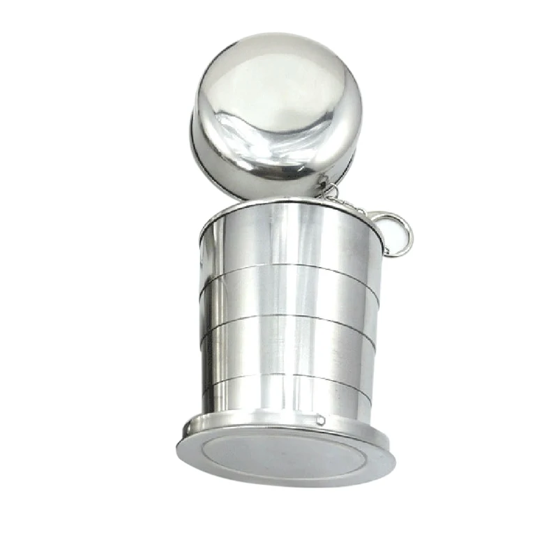 Новая портативная складная телескопическая кружка из нержавеющей стали для